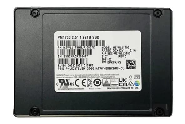 MZWLJ1T9HBJR-0007C - Samsung PM1733 1.92TB PCIe NVMe U.2 2.5" SSD