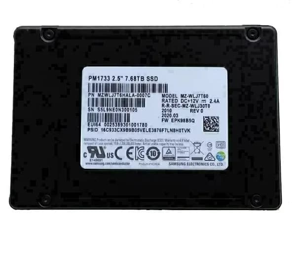MZWLJ7T6HALA-0007C - Samsung PM1733 7.68TB PCIe NVMe TLC 2.5" SSD