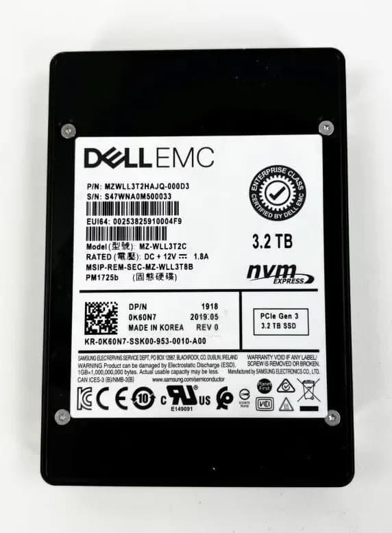MZWLL3T2HAJQ-000D3 - Samsung 3.2TB 2.5 inch TLC PCIe NVMe SSD