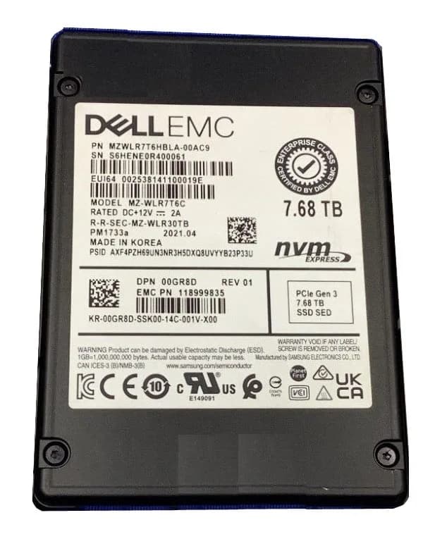 MZWLR7T6HBLA-00AC9 - Samsung PM1733A 7.68TB PCIe NVMe 4.0 2.5-In SSD