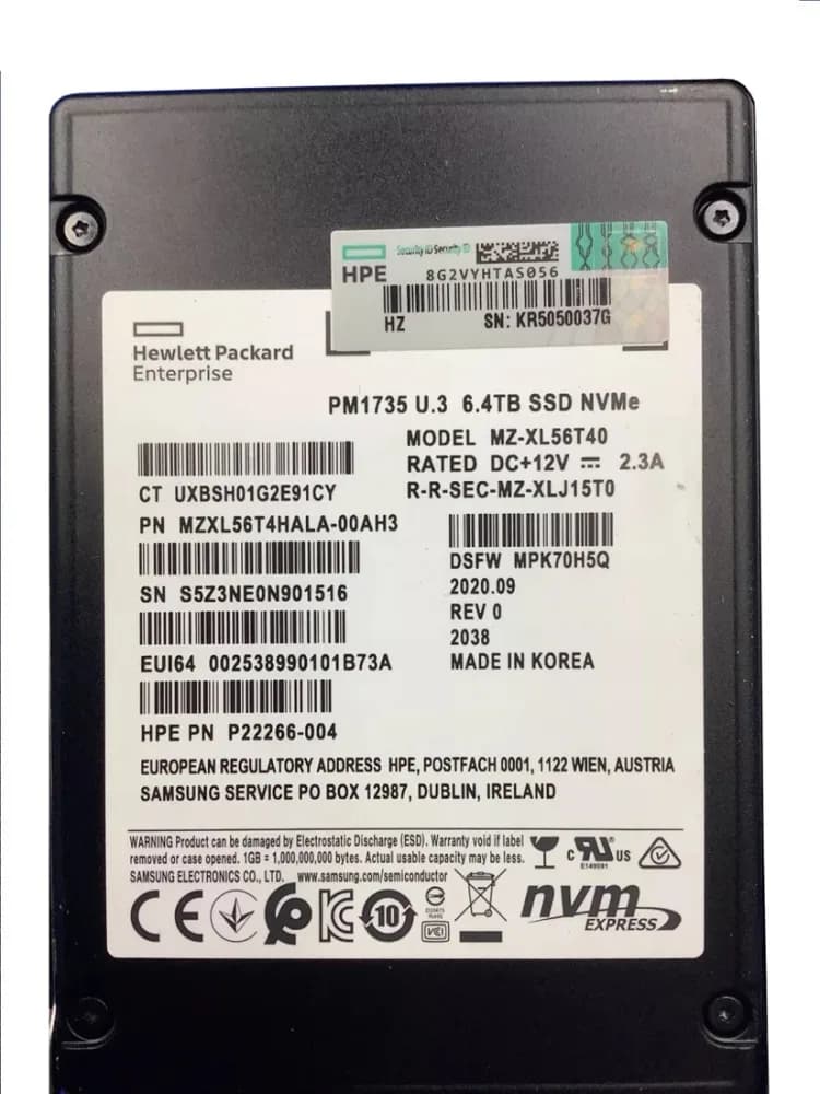 MZXL56T4HALA-00AH3 - Samsung PM1735 6.4TB PCIe NVMe U.3 2.5" SSD