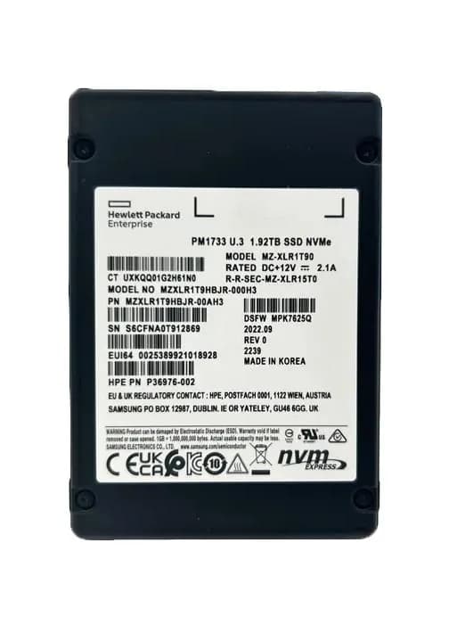 MZXLR1T9HBJR-000H3 - Samsung PM1733 1.92TB PCIe NVMe 2.5-In SSD