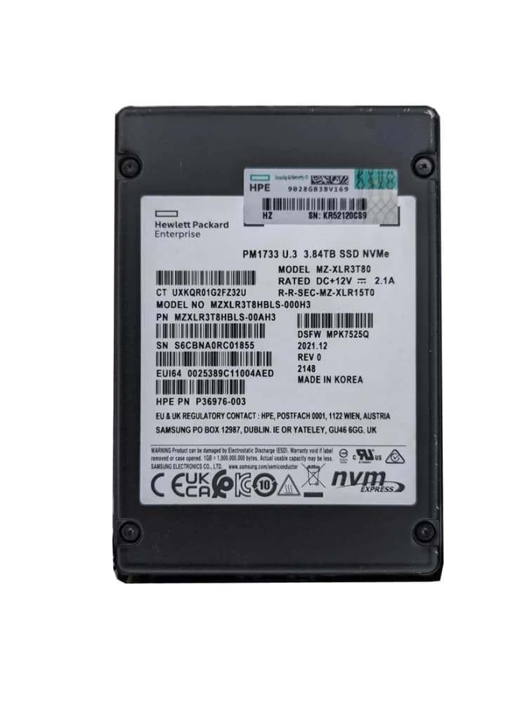 MZXLR3T8HBLS-00AH3 - Samsung PM1733 3.84TB PCI Express NVMe 2.5" SSD