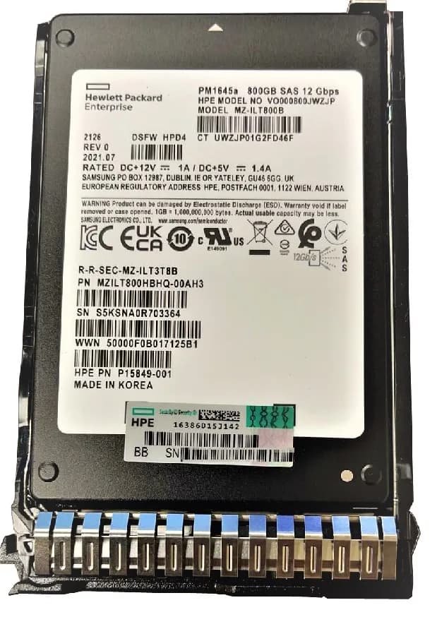 P15849-001 - HPE 800GB SAS SFF 2.5" Solid State Drive