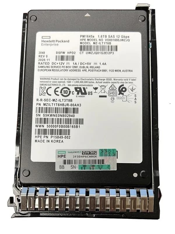 P15849-002 - HPE 1.6TB SAS SFF 2.5" Solid State Drive