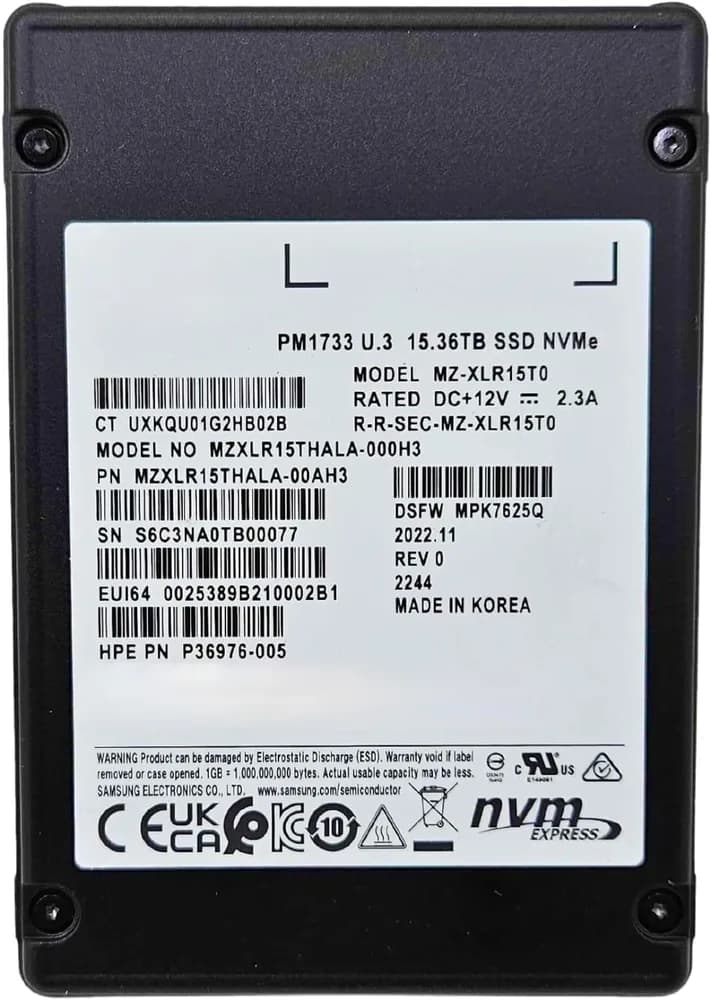 P36976-005 - HPE 15.36TB PCI Express NVMe SFF 2.5" Solid State Drive