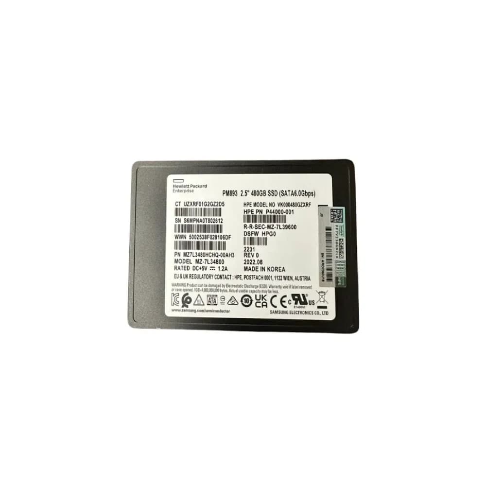 P44000-001 - HPE 480GB SATA Triple-Level Cell 2.5" Solid State Drive