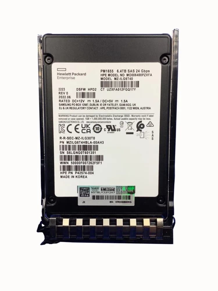 P49341-001 - HPE PM1655 6.4TB SAS SFF 2.5" Solid State Drive