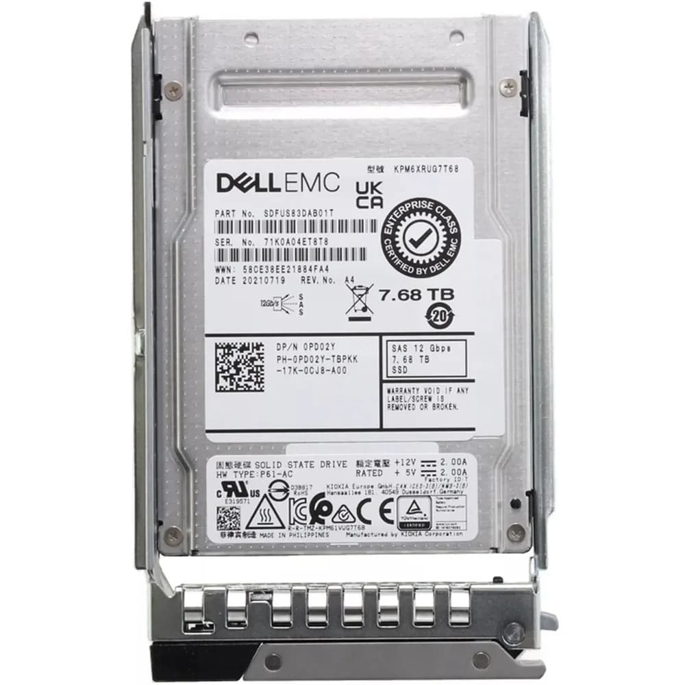 PD02Y - Dell 7.68TB SAS Triple-Level Cell SFF 2.5" Solid State Drive