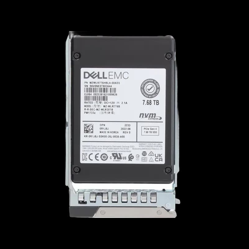 R1J8J - Dell 7.68TB PCI Express NVMe TLC 2.5" Solid State Drive