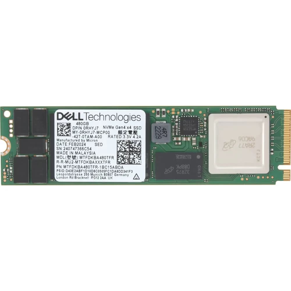 RHYJ7 - Dell 480GB PCI Express NVMe TLC M.2 2280 Solid State Drive