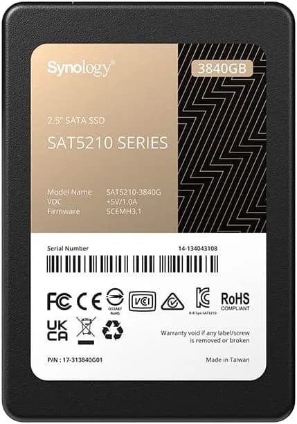 SAT5210-3840G - Synology 3.84TB SATA 6Gb/s 2.5-In Solid State Drive