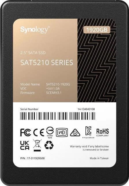 SAT5210-960G - Synology 960GB SATA 6Gb/s 2.5-Inch Solid State Drive
