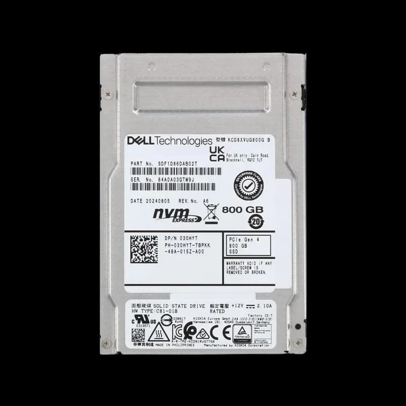 SDF1D86DAB02T - KIOXIA CD8-V 800GB PCI Express NVMe TLC 2.5" SSD