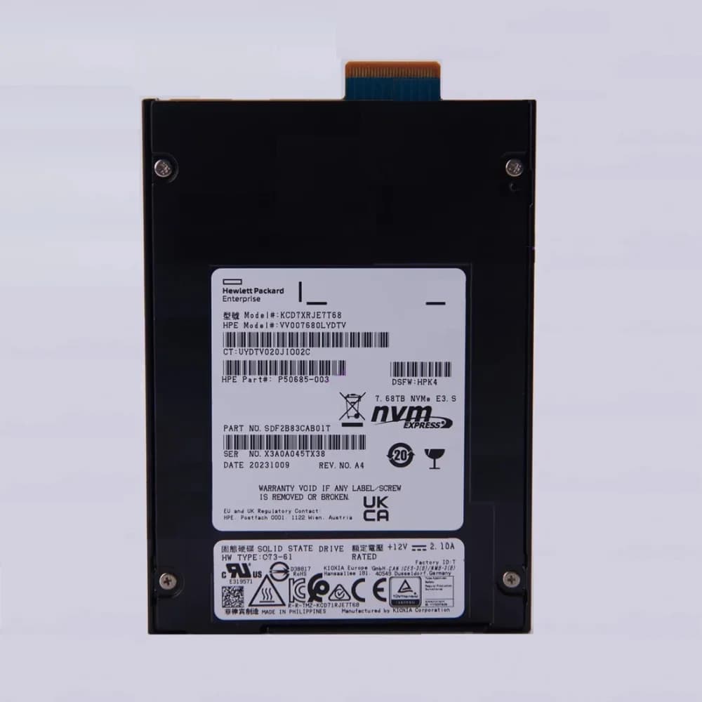 KIOXIA SDF2B83CAB01T 7.68TB NVMe PCIe3 Enterprise SSD