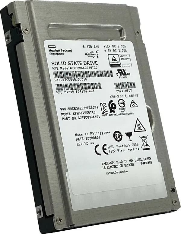 SDFBC03CAA01 - KIOXIA PM5-V 6.4TB SAS TLC 2.5" Solid State Drive