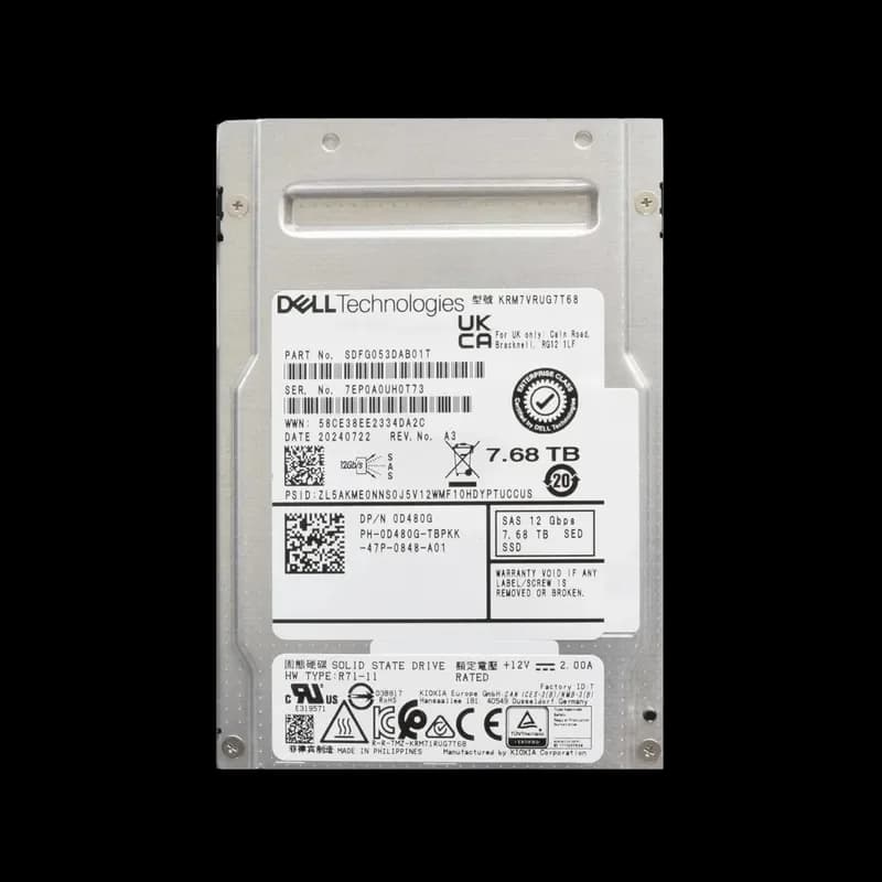 SDFG053DAB01T - KIOXIA RM7-R 7.68TB SAS SFF 2.5" Solid State Drive