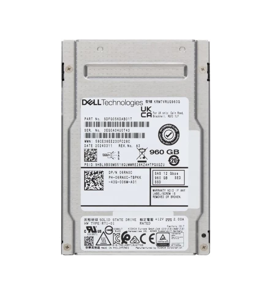 SDFG056DAB01T - KIOXIA RM7-R 960GB SAS TLC 2.5" Solid State Drive