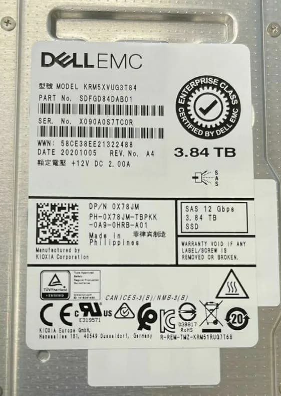 SDFGD84DAB01 - Toshiba 3.84TB SAS SFF 2.5" Solid State Drive