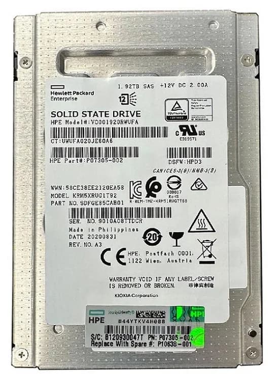 SDFGE85CAB01 - KIOXIA RM5 1.92TB SAS TLC 2.5" Solid State Drive