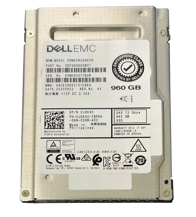 SDFGE86DAB01 - KIOXIA RM5 960GB SAS TLC 2.5" Solid State Drive