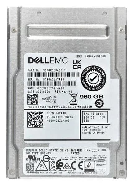 SDFGR56DAB01T - KIOXIA 960GB SAS TLC 2.5" Solid State Drive