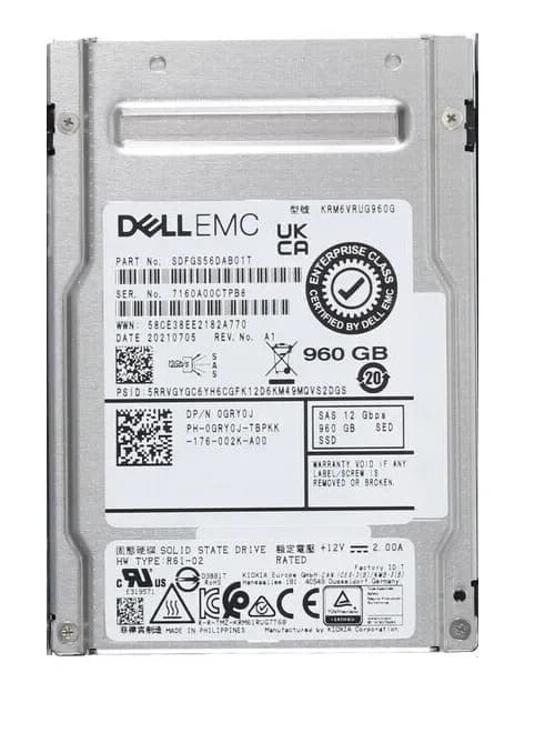 SDFGS56DAB01T - KIOXIA RM6 960GB SAS TLC 2.5" Solid State Drive