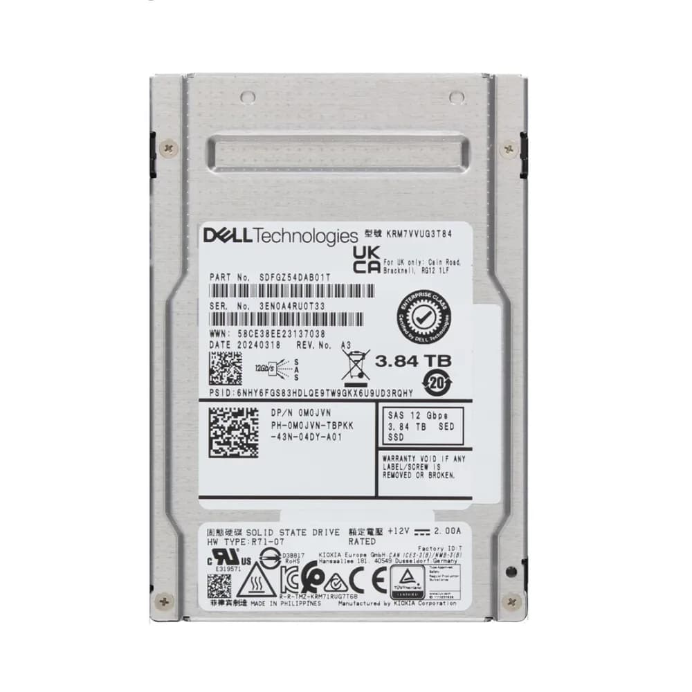 SDFGZ54DAB01T - KIOXIA RM7-V 3.84TB SAS TLC 2.5" Solid State Drive