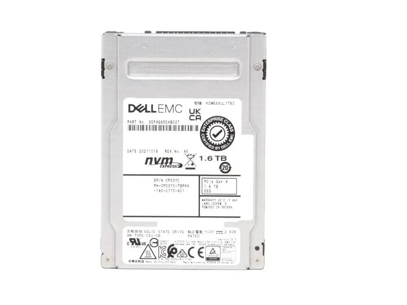 SDFHQ85DAB02T - KIOXIA CM6-V 1.6TB PCI Express NVMe TLC 2.5" SSD