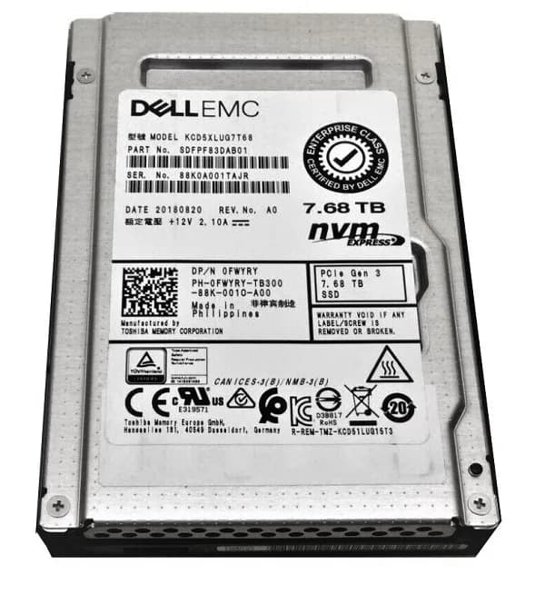 SDFPF83DAB01 - KIOXIA CD5 7.68TB PCI Express NVMe TLC 2.5" SSD