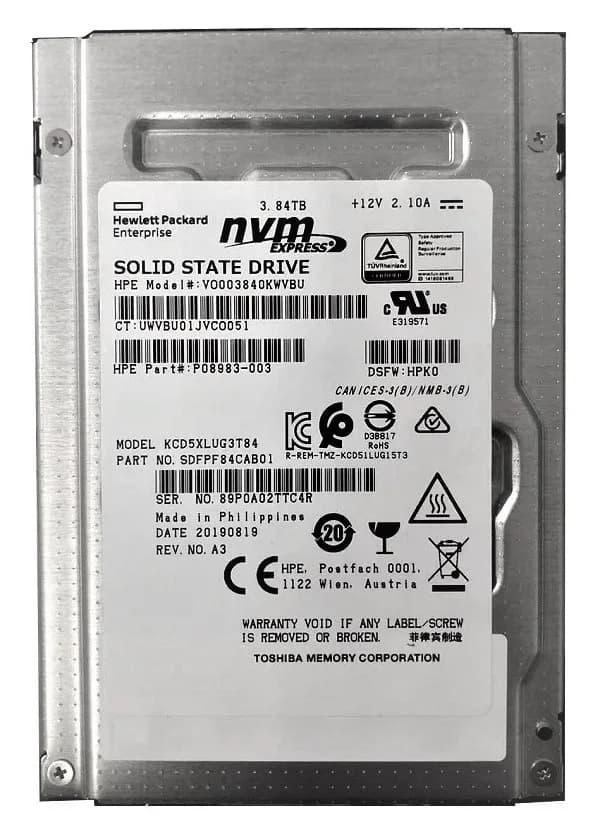 SDFPF84CAB01 - KIOXIA CD5 3.84TB PCI Express NVMe TLC 2.5" SSD