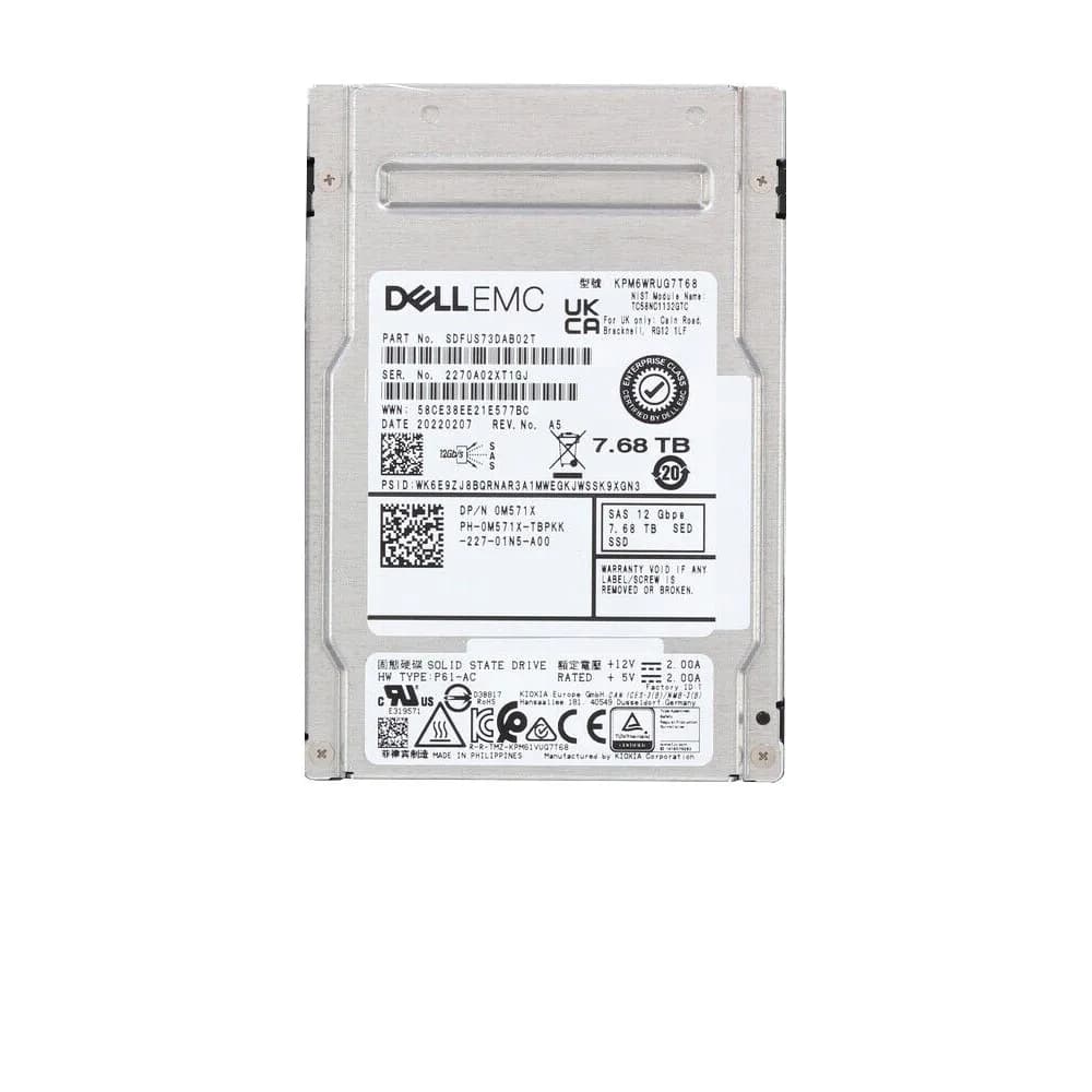 SDFUS73DAB02T - Kioxia 7.68TB SAS 12Gb/s RI 2.5-inch Solid State Drive