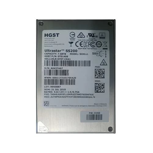 SDLL1HLR-076T-CDA1 - HGST 7.68TB 2.5in MLC 12Gb/s SAS SSD