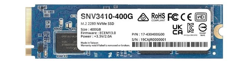 SNV3410-400G - Synology 400GB PCI Express NVMe M.2 2280 SSD