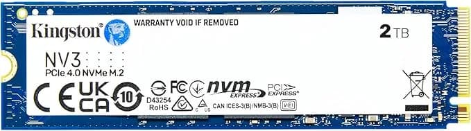 SNV3S/2000G - Kingston NV3 2TB PCIe 4.0 x4 NVMe M.2 2280 SSD