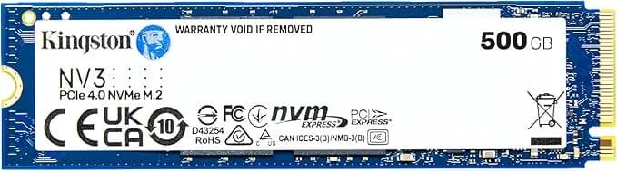 SNV3S/500G - Kingston NV3 500GB PCIe 4.0 x4 NVMe M.2 2280 SSD