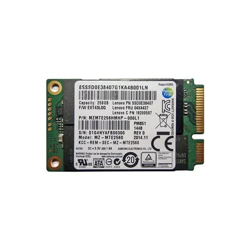 SSD0E38407 - Lenovo 256GB TLC SATA 6Gb/s mSATA Solid State Drive