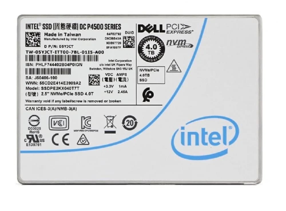 SSDPE2KX040T7T - Intel P4500 4TB PCI Express NVMe 2.5" SSD