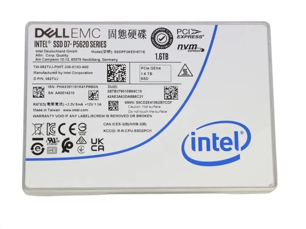 SSDPF2KE016T1E - Intel D7-P5620 1.6TB PCI Express NVMe U.2 2.5" SSD
