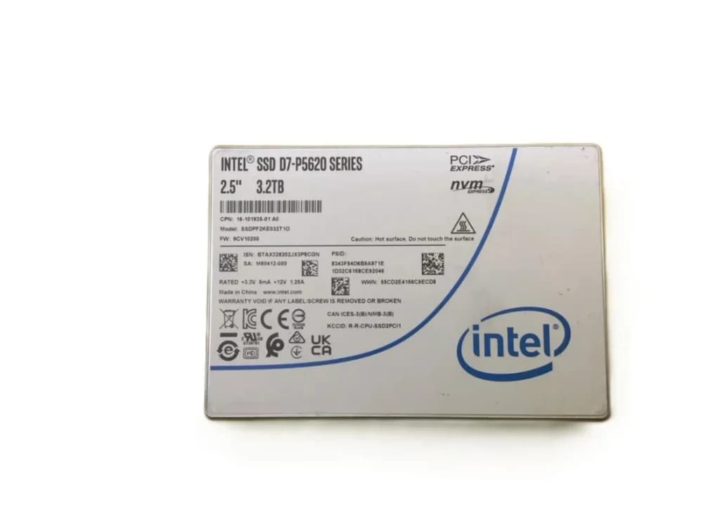 SSDPF2KE032T1O - Intel D7-P5620 3.2TB PCI Express NVMe 2.5" SSD