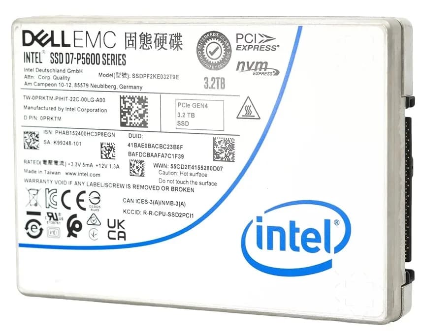 SSDPF2KE032T9E - Intel D7-P5600 3.2TB PCI Express NVMe U.2 2.5" SSD