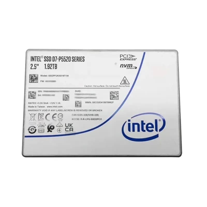 SSDPF2KX019T1M - Intel D7-P5520 Series 1.92TB PCIe 4.0 NVMe 2.5-in SSD