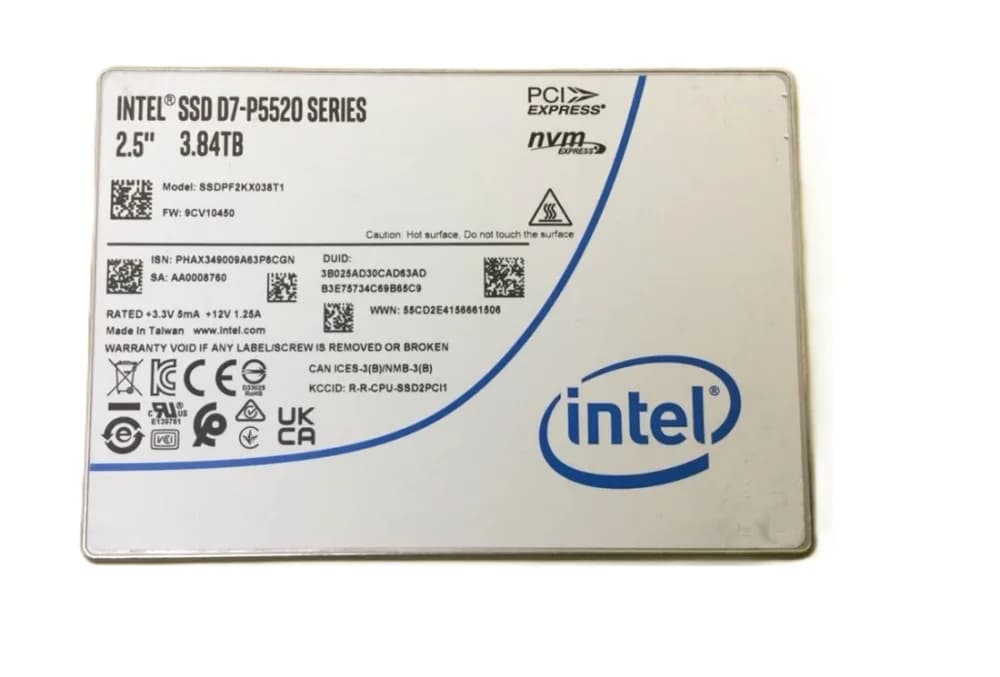 SSDPF2KX038T1 - Intel D7-P5520 3.84TB NVMe PCIe 4.0 x4 TLC 2.5-in SSD