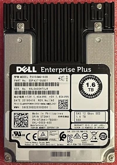 T2N41 - Dell 1.6TB SAS 12Gb/s 2.5-Inch Solid State Drive