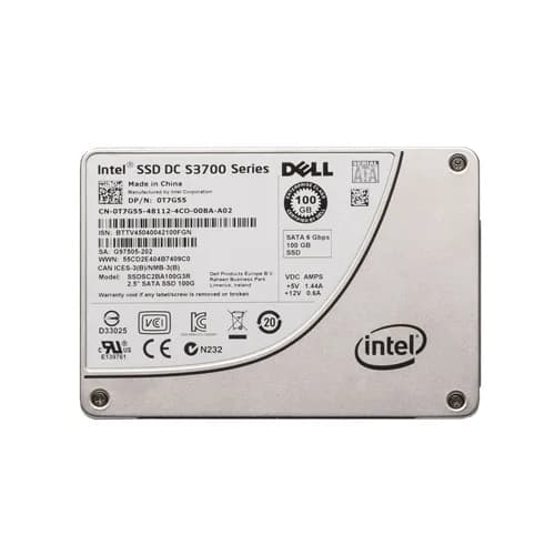 T7G55 - Dell 100GB 2.5 inch MLC 6Gb/s SATA Solid State Drive