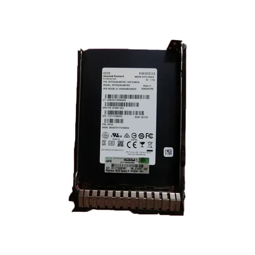VK000480GWEZC - HPE 480GB 2.5 inch TLC 6Gb/s SATA Solid State Drive
