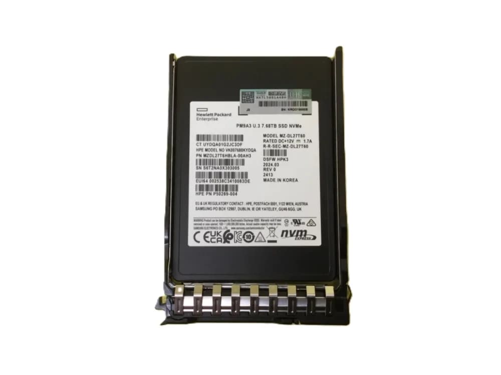 VO007680KYMMC - HPE 7.68TB PCIe 4.0 NVMe RI U.3 2.5-inch SSD With BC