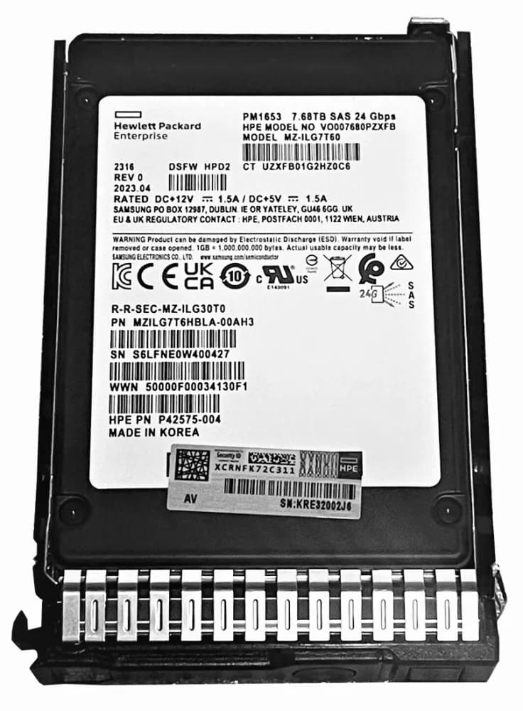 VO007680PZXFB - HPE 7.68TB SAS LFF Solid State Drive