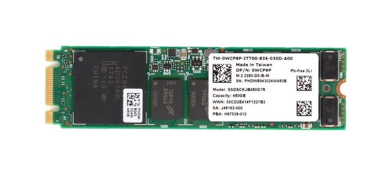 WCP9P - Dell 480GB SATA Multi-Level Cell M.2 2280 Solid State Drive
