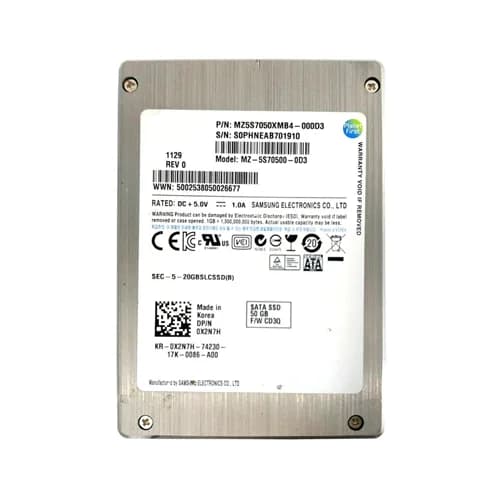 X2N7H - Dell 50GB 2.5 inch SLC 3Gb/s SATA Solid State Drive